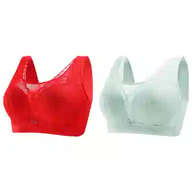 浪莎 舒适无痕亲肤柔软无钢圈收副乳防下垂轻薄聚拢透气文胸 女款 组合装