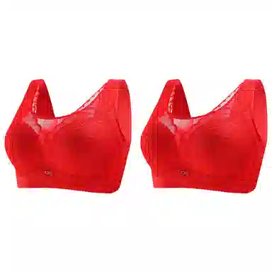 浪莎 舒适无痕亲肤柔软无钢圈收副乳防下垂轻薄聚拢透气文胸 女款 组合装