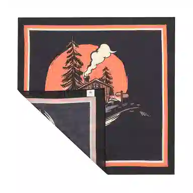 滚烫时光 日系鲸鱼印花复古发饰 头巾 男女同款情侣款