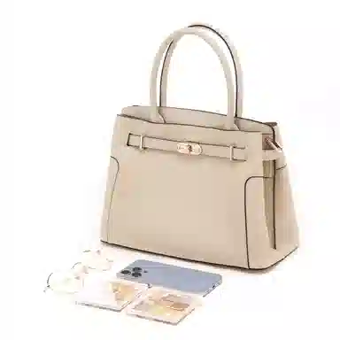 红蜻蜓 铂金包  头层牛皮 铂雅锁韵 精致都市系列 手提包 手拎包 中号 女款 卡其/米白/棕/酒红