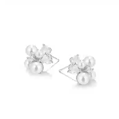 珂里 精致甜美花朵气质优雅仿珍珠大气闪耀轻奢高级感 铜 耳钉 女款