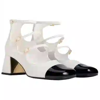 CHARLESKEITH ck PU 6.2cm WhiteBlack Patent
