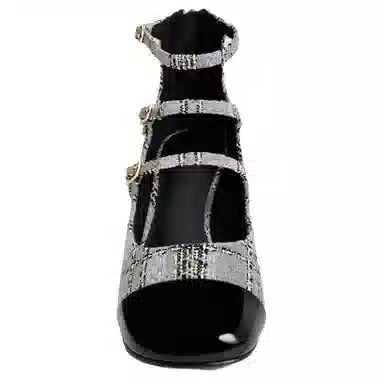 CHARLESKEITH ck PU 6.2cm WhiteBlack Patent