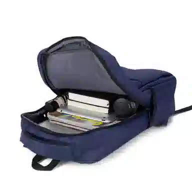 真维斯 潮流时尚商务风机能感百搭高颜值大容量多功能耐磨防泼水出差通勤 织物 双肩包书包背包旅行包 常规 男款 黑色/宝蓝