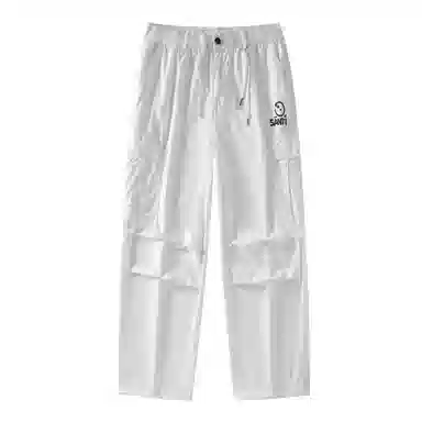 三体 文明系列 简约宽松百搭美式复古堆积阔腿休闲基础纯色直筒复古高街潮牌时尚舒适薄款透气日系户外机能风工装裤 男女同款