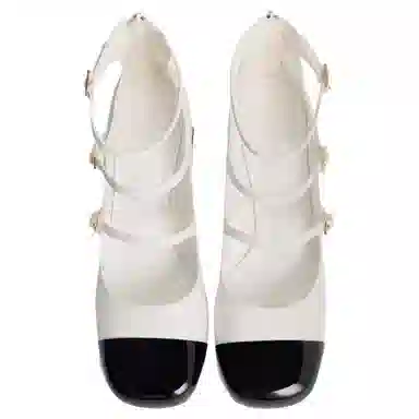 CHARLESKEITH ck PU 6.2cm WhiteBlack Patent