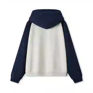 森马 美式复古撞色宽松连帽长袖卫衣 男女同款
