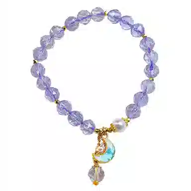 倾爱 多巴胺 不规则紫色 水晶 玉石手串 女款