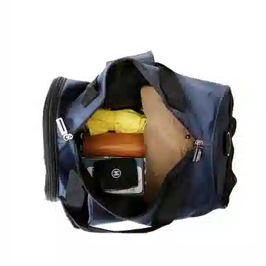 真维斯 大容量百搭高颜值学生便携短途出差旅游瑜伽训练游泳外出运动 织物 斜挎包单肩手提包背包健身包 大号 男女同款 蓝色