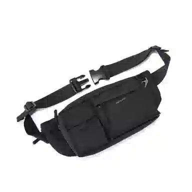 真维斯 潮酷休闲城市工装机能风高颜值学生百搭多口袋通勤逛街 织物 胸包腰包背包斜挎包 常规 男款 黑色