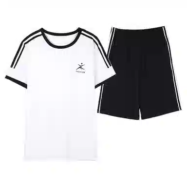 歌倩雅 条纹纯棉短袖家居服睡衣套装 男款 图色