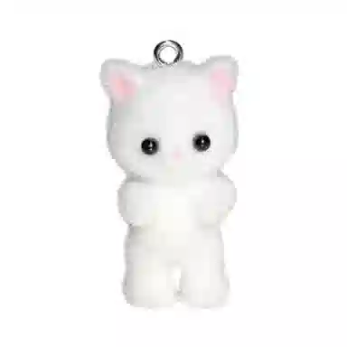 一点潮玩 迷你站立植绒小猫钥匙扣 谷圈挂件