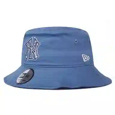 New Era Yankees Logo Bucket Hat Blue
