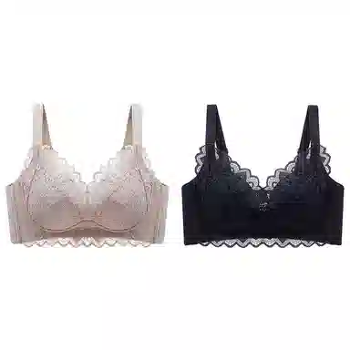 莫代尔 聚拢无钢圈蕾丝上托防下垂收副乳文胸 女款