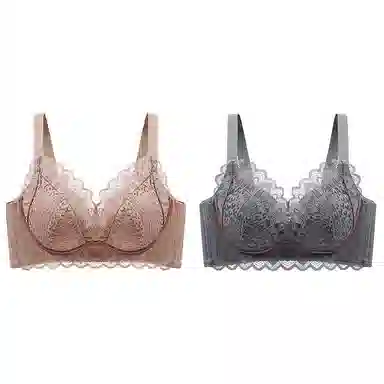 莫代尔 聚拢无钢圈蕾丝上托防下垂收副乳文胸 女款