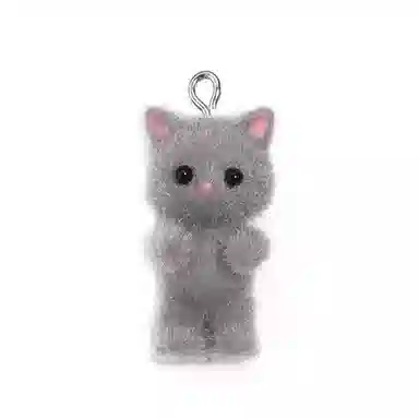 一点潮玩 迷你站立植绒小猫钥匙扣 谷圈挂件