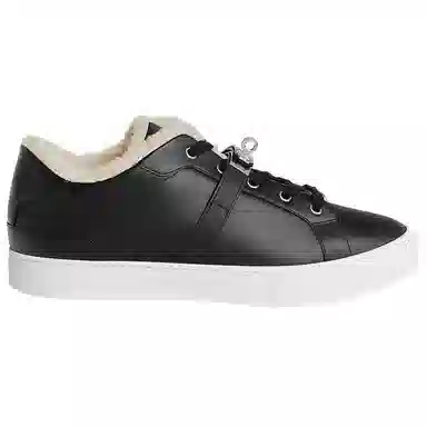 Hermes Low Top Leather Sneakers Black