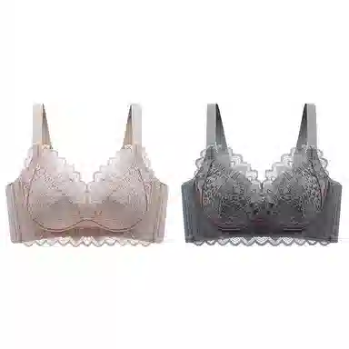 莫代尔 聚拢无钢圈蕾丝上托防下垂收副乳文胸 女款