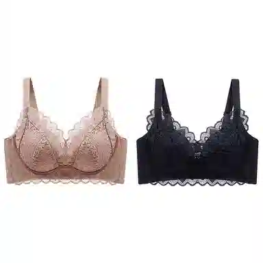 莫代尔 聚拢无钢圈蕾丝上托防下垂收副乳文胸 女款