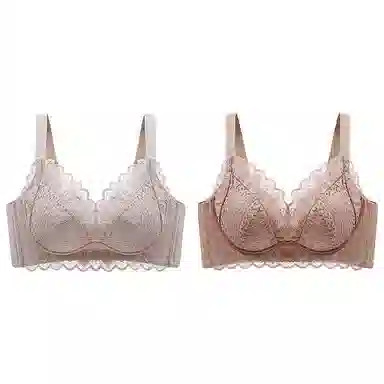 莫代尔 聚拢无钢圈蕾丝上托防下垂收副乳文胸 女款