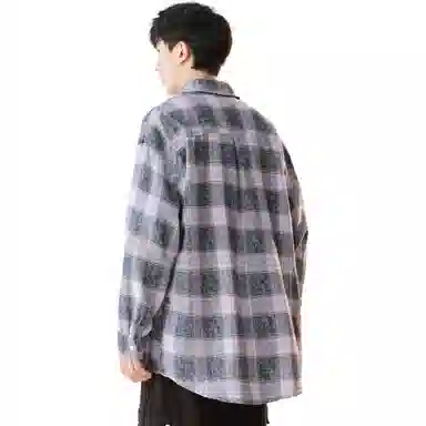 RAP PANDA Washed Gradient Plaid Shirt