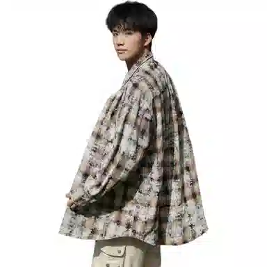 RAP PANDA Washed Gradient Plaid Shirt