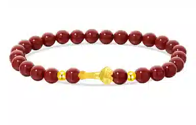 中国珠宝 平安如意 显白 新中式国潮好运连连如意平安复古轻奢精致 足金 一口价 黄金手串 男女同款情侣款