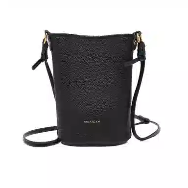 稻草人 简约气质百搭小众质感休闲 聚氯乙烯  手机包单肩斜挎包 女款 子夜黑