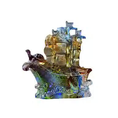 媚之吻 满载而归帆船琉璃摆件 琉璃 开业乔迁礼品办公室酒柜家居饰品 男女同款情侣款