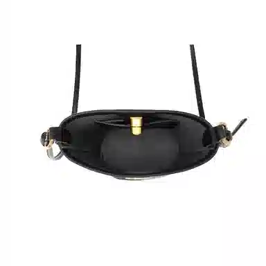 稻草人 简约气质百搭小众质感休闲 聚氯乙烯  手机包单肩斜挎包 女款 子夜黑