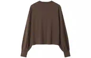 恒源祥 纯色圆领宽松落肩简约休闲长袖针织衫 女款