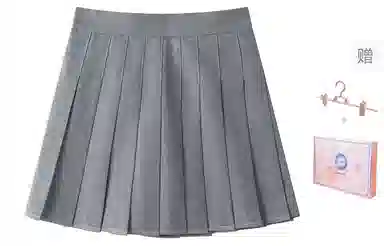 东鲸岁时记 学姐感文艺风纯色高腰修身辣妹风短款简约百褶裙舒适休闲短裙  春秋季 女款 礼盒装 灰色