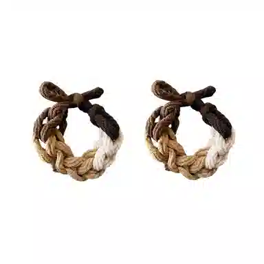 水中玉 韩式丸子头盘发头绳高弹力彩色高端编织发绳皮筋头饰 发圈 女款