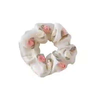 丹琴 甜美玫瑰花朵网纱大肠扎头发高弹力丸子 发圈 女款