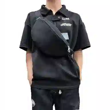 尊梵 轻便 尼龙布 运动胸包 常规 男款 黑色