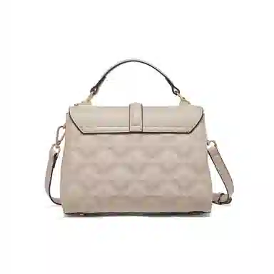 红蜻蜓 时尚百搭小众设计通勤休闲 牛剖层皮革 斜挎手提包 常规 女款 奶茶色