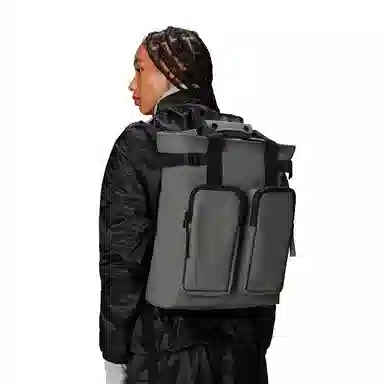 Rains Waterproof Tote 15 Inch Black/Green