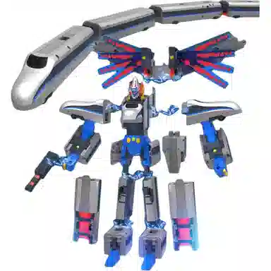 灵动创想 列车超人四合体御天青龙和谐号火车 高铁变形机器人复兴号 玩具