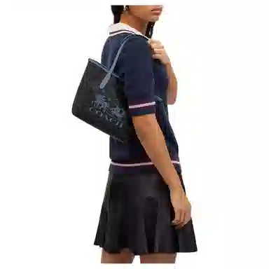 Coach City 23 Tote Bag Brown Blue