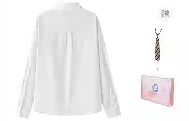 东鲸岁时记 学院风高级感翻领短款气质上衣简约温柔风职场辣妹舒适通勤长袖衬衫制服 春秋季 女款 礼盒装 白色