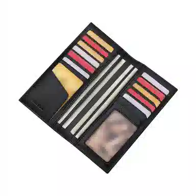 WilliamPOLO Vintage Print Slim Wallet Black