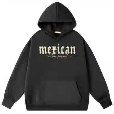 稻草人 美式复古做旧报纸玫瑰花卉字母涂鸦印花宽松休闲重磅外套舒适亲肤百搭打底连帽套头长袖卫衣 男女同款