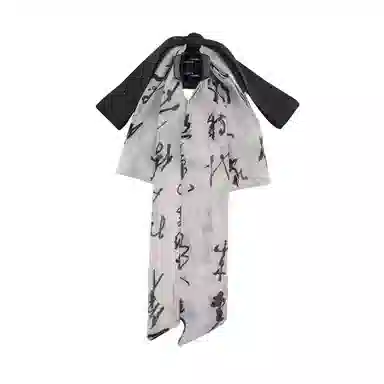 妖娆猫 新中式水墨画蝴蝶结古风飘带马尾夹马面裙汉服鲨鱼夹高级感 发夹 女款