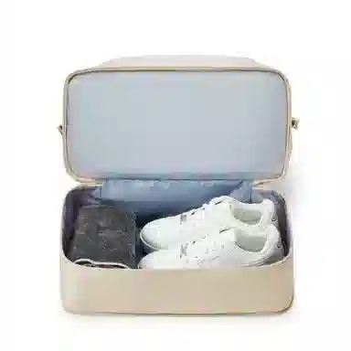 真维斯 时尚大容量多功能百搭高颜值短途旅游出差收纳可扩容 织物 旅行包健身包单肩包手提斜挎包 大号 男女同款 米色/米白