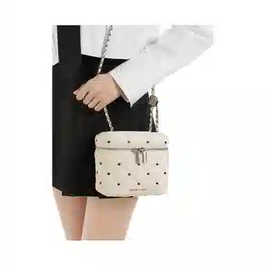 CHARLES&KEITH Heart Series PU Quilted Crossbody Bag Small