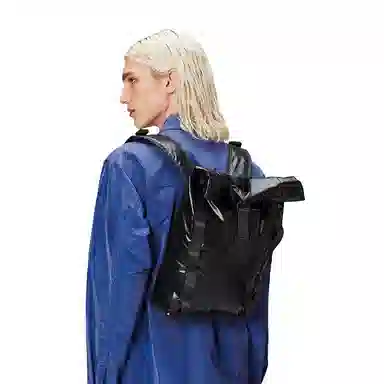Rains Sibu Rolltop Rucksack Mini Black/Light Aqua