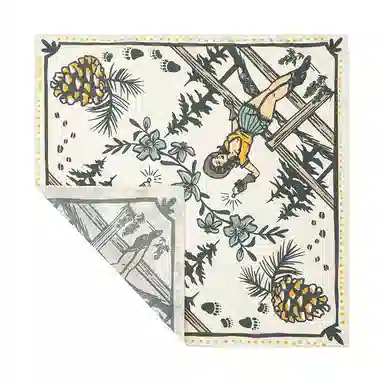 滚烫时光 纯棉牛仔女郎印花美式复古街舞方巾 头巾 男女同款情侣款