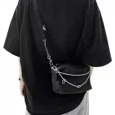 兰宝梵 耐克高街运动相机包猪鼻子链条 金属 包周边 装饰链 男女同款情侣款 白色