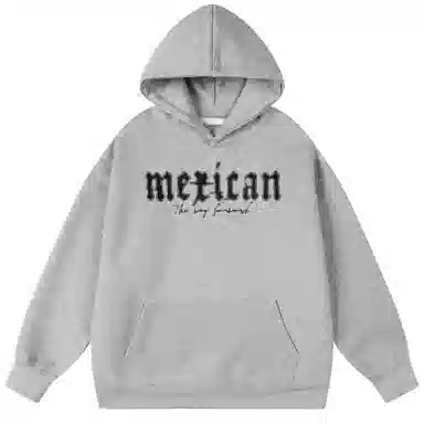 稻草人 美式复古做旧报纸玫瑰花卉字母涂鸦印花宽松休闲重磅外套舒适亲肤百搭打底连帽套头长袖卫衣 男女同款