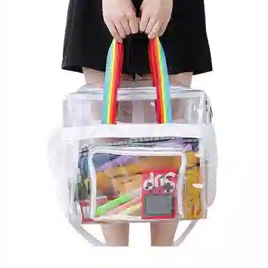 TINYAT PVC Tote Bag Grey/White